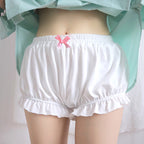 Design Concept:
These Lolita shorts are crafted for both style and comfort, available in black and white. Made with soft, breathable cotton, they feature a high waist and a delicate bow detail, providing a cute and elegant look while ensuring coverage and ease of movement. Perfect as a daily wear bottom or as part of a Lolita or cosplay outfit, they combine practicality with whimsical charm.