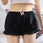 Design Concept:
These Lolita shorts are crafted for both style and comfort, available in black and white. Made with soft, breathable cotton, they feature a high waist and a delicate bow detail, providing a cute and elegant look while ensuring coverage and ease of movement. Perfect as a daily wear bottom or as part of a Lolita or cosplay outfit, they combine practicality with whimsical charm.