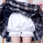Design Concept:
These Lolita shorts are designed for both functionality and style, available in black and white. Featuring two options—delicate lace trim or a simple basic design—they provide comfortable coverage while preventing exposure, making them perfect for daily wear, cosplay, or pairing with skirts and dresses. The high-waist cut ensures a flattering silhouette while keeping a cute and elegant Lolita charm.