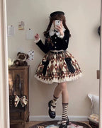 Design Concept:

This charming Lolita skirt in warm brown combines classic style with a cute student commuter aesthetic, offering both elegance and everyday wearability. Product Details: The product includes one pleated half skirt, designed for versatile pairing with various tops to create a stylish and refined Lolita look.