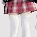 Design Concept:


These Lolita stockings feature a thick cable knit design with delicate lace trim, available in black, white, and dark grey. Designed in a Japanese JK style, they provide warmth and comfort while maintaining a stylish, over-the-knee look. Each sock measures approximately 52cm in length, making them perfect for pairing with skirts, dresses, or cosplay outfits. The combination of thickness, lace details, and classic colors adds both elegance and a cozy aesthetic to your wardrobe.