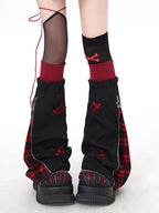 Design Concept:
These Lolita stockings combine playful plaid patterns with star patchwork details, delivering a unique blend of sweet and streetwear aesthetics. Crafted in versatile black-white and bold black-red colorways, the socks feature a layered scrunched design that adds volume and personality to any outfit. The soft knit fabric ensures both comfort and durability, making them a perfect choice for daily wear, casual outings, or pairing with statement shoes. Designed with a light alt-culture touch, th