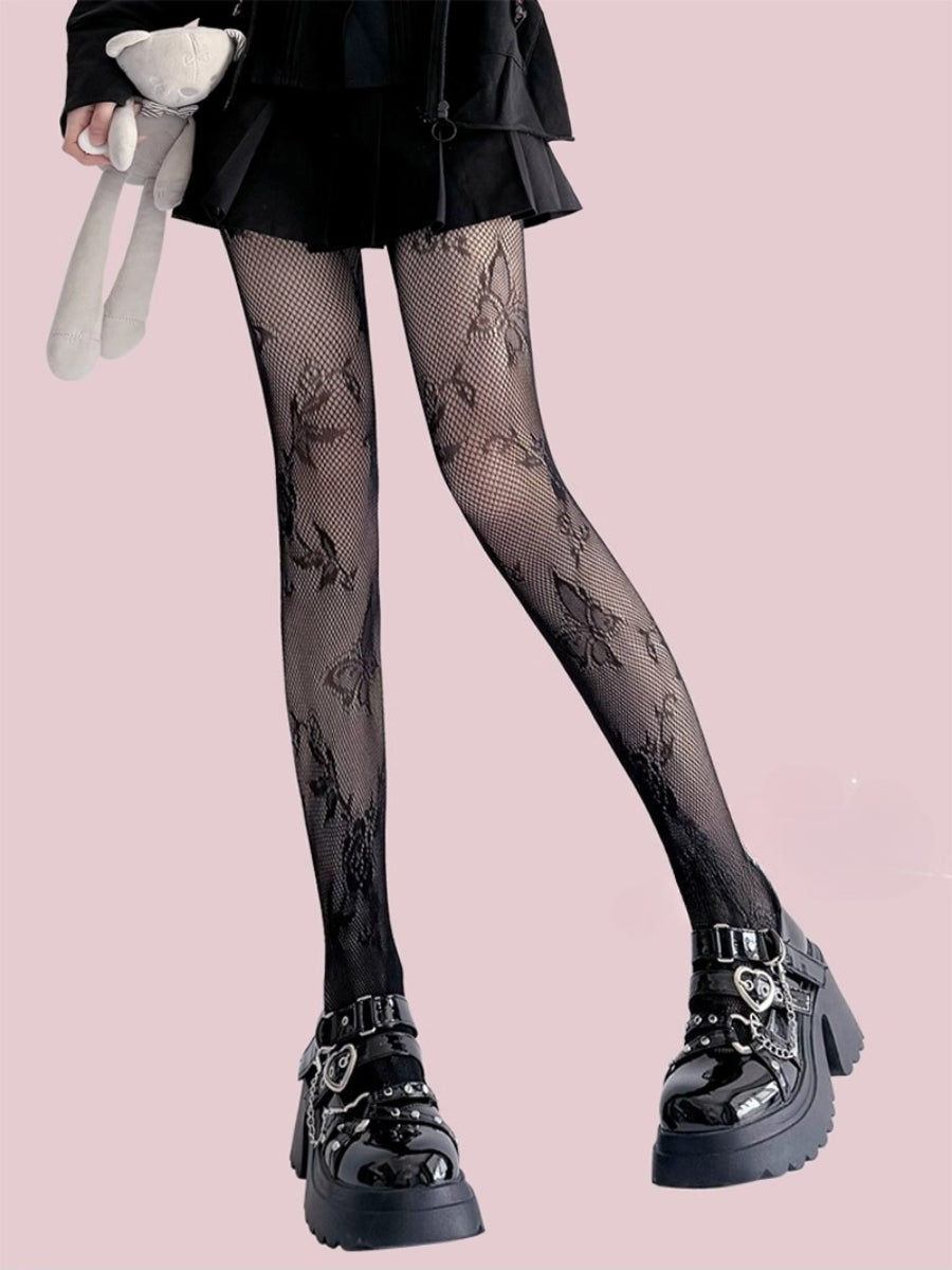 Design Concept:


These Lolita stockings are sheer pantyhose designed in black and white, featuring delicate lace and a charming butterfly pattern. Crafted for a soft, Japanese-inspired “pure” Lolita aesthetic, they add a subtle touch of elegance and allure to any outfit. Perfect as a base layer or for cosplay styling, these stockings combine comfort with a lightweight, breathable design, making them ideal for daily wear or special occasions.