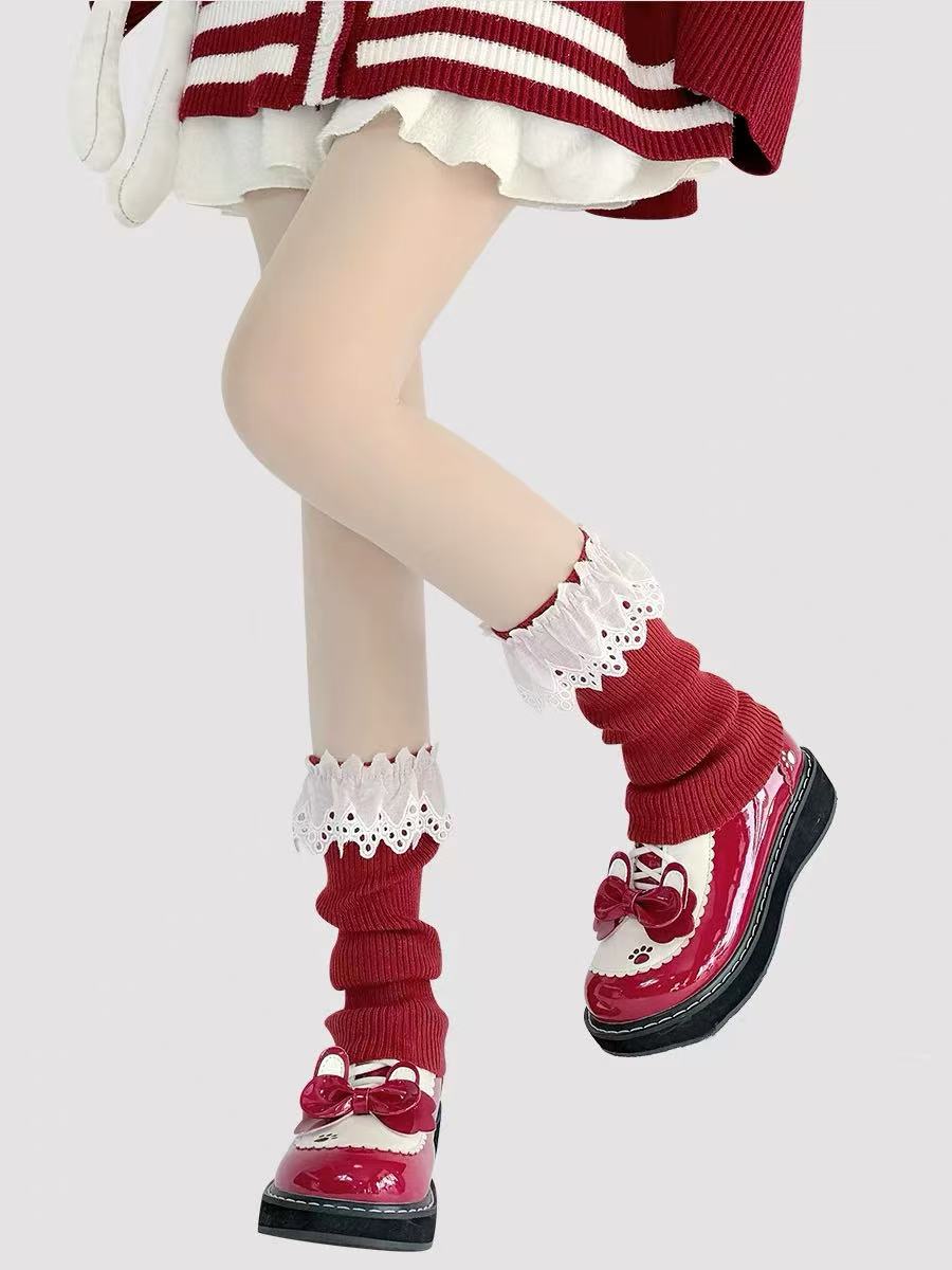 Design Concept:


These Lolita stockings feature a light and breathable thin design, perfect for creating a soft Japanese-inspired cute look. The layered slouch style with delicate lace details adds a playful and elegant touch to any Lolita outfit. With a mid-calf length of about 30cm, they are comfortable for daily wear and easy to style across seasons. Available in five colors: cream yellow, red, black, light blue, and white.