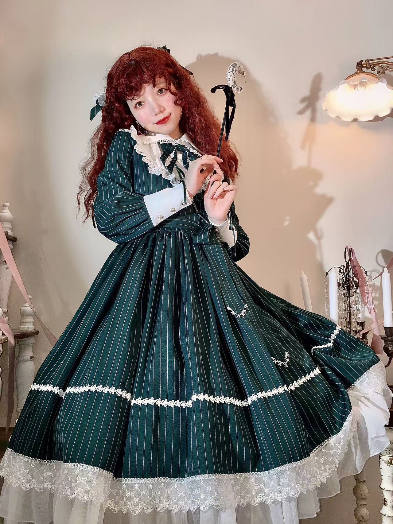 Design Concept:

This Maid Outfit charming cute elegant classic Lolita OP dress offers a refined and playful look, perfect for themed events or daily Lolita fashion. The design balances elegance with sweetness, creating a versatile piece for various occasions. Product Details: The product includes one OP dress available in four beautiful colors — green, red, black, and blue — allowing for multiple styling options to suit different tastes.