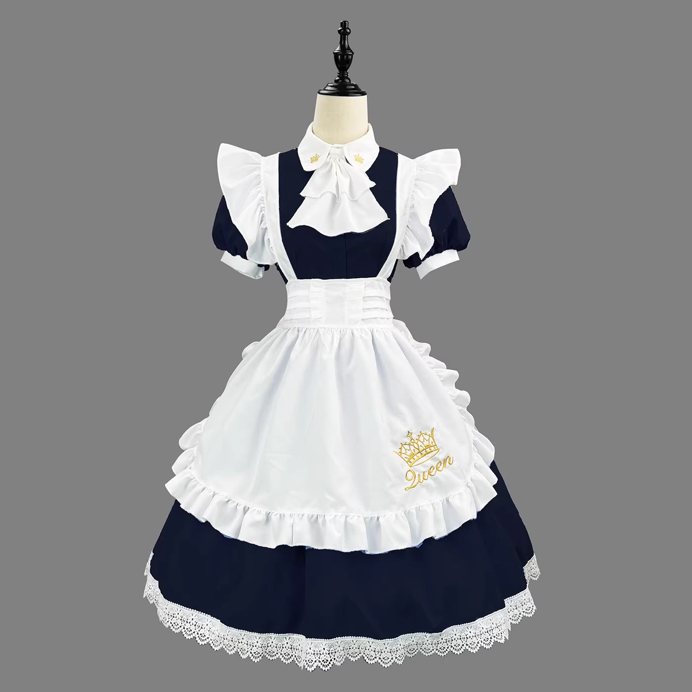 Design Concept:
This Lolita dress draws inspiration from classic English maid uniforms, featuring a delicate lace apron and elegant short sleeves. Available in light blue, dark blue, and soft pink, the dress combines a timeless silhouette with a playful, youthful charm. The high-quality fabric ensures comfort and durability, while the layered details and lace accents enhance its refined Lolita aesthetic. Perfect for daily wear, tea parties, or themed gatherings.