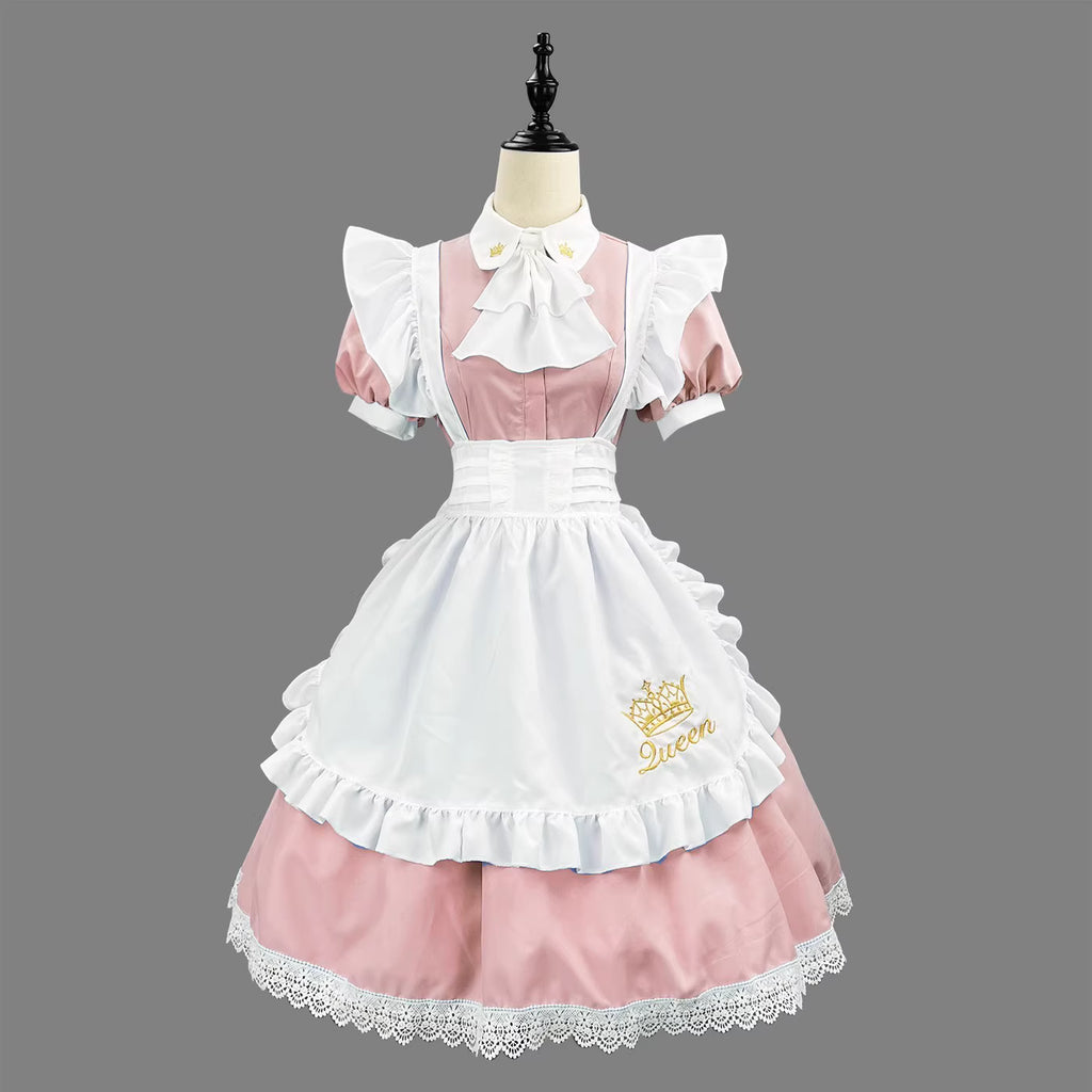 Design Concept:
This Lolita dress draws inspiration from classic English maid uniforms, featuring a delicate lace apron and elegant short sleeves. Available in light blue, dark blue, and soft pink, the dress combines a timeless silhouette with a playful, youthful charm. The high-quality fabric ensures comfort and durability, while the layered details and lace accents enhance its refined Lolita aesthetic. Perfect for daily wear, tea parties, or themed gatherings.