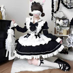 Design Concept:

Step into a world of charming service with this elegant Lolita-style maid outfit, designed to showcase both sweetness and sophistication. This detailed dress features a flattering waist tie that accentuates your figure and comes with a unique sleeved apron for an authentic and complete look. Crafted from high-quality materials with delicate lace and ruffled trim, it is perfect for cosplay events, themed parties, or adding a touch of daily fantasy. Available in three classic colors: a soft&n