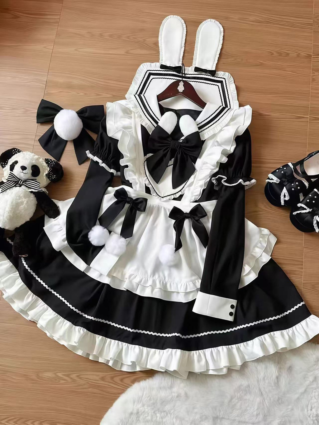 Design Concept:

Step into a world of charming service with this elegant Lolita-style maid outfit, designed to showcase both sweetness and sophistication. This detailed dress features a flattering waist tie that accentuates your figure and comes with a unique sleeved apron for an authentic and complete look. Crafted from high-quality materials with delicate lace and ruffled trim, it is perfect for cosplay events, themed parties, or adding a touch of daily fantasy. Available in three classic colors: a soft&n