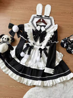 Design Concept:

Step into a world of charming service with this elegant Lolita-style maid outfit, designed to showcase both sweetness and sophistication. This detailed dress features a flattering waist tie that accentuates your figure and comes with a unique sleeved apron for an authentic and complete look. Crafted from high-quality materials with delicate lace and ruffled trim, it is perfect for cosplay events, themed parties, or adding a touch of daily fantasy. Available in three classic colors: a soft&n