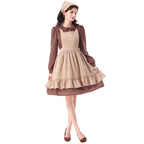Design Concept:
This brown maid-style peasant dress captures the rustic charm of countryside aesthetics. The design features a flowing long dress paired with a practical apron and a matching headscarf, creating a nostalgic yet timeless look. Its earthy tones and simple lines make it perfect for stage performances, cosplay events, or themed parties, bringing a sense of vintage storytelling and pastoral elegance.
