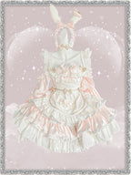 Maid Outfit Sweet Lolita Light Pink Sweet Lolita Maid Dress with Bunny Ears Headpiece
