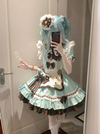 Mint chocolate Tea Party Fashion Pastel Hued Maid Style Lolita Dress Cake Dress