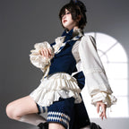 Ouji Fashion Argyle Accent Vintage Layered Set Shirt Pants Hat