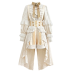 Ouji Fashion Lolita Overalls Long Sleeve Bow Bow Daily Cute Wind Suit Ivory Shorts
