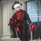 Ouji Fashion Style Red Ruffled Shirt Set Blouse Long pants