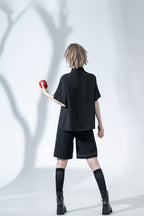 Ouji Fashion Summer Princess Chronicles Whimsical Print Black Shirt Shorts Set