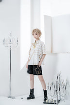 Ouji Fashion Summer Princess Chronicles White Gold Accent Shirt Shorts Set