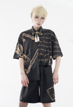 Ouji Fashion Summer Princess Chronicles White Gold Accent Shirt Shorts Set