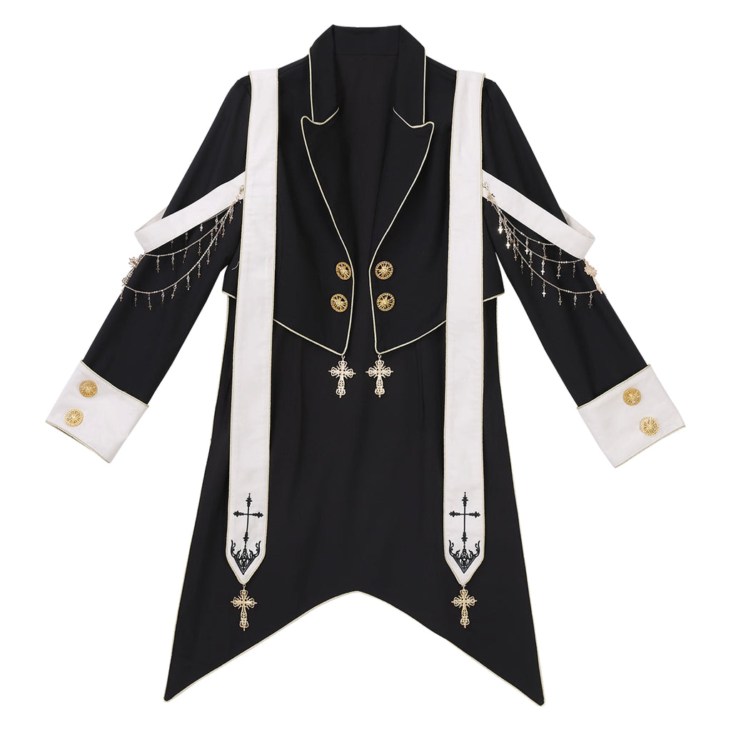 Design Concept:
Step into a world of regal elegance with this Lolita coat in deep blue, inspired by vintage European royal court fashion. Crafted with attention to detail, the coat features a structured silhouette with classic prince-style elements and a flowing cape, perfect for adding a noble touch to your Lolita or cosplay ensemble. Ideal for daily wear, tea parties, or special themed events, this coat effortlessly combines historical charm with modern Lolita aesthetics.
