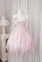 Hime Lolita Pink Fluffy Princess Dress JSK Flower Fairy