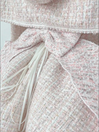 Pink Woolen Elegant Tube Dress Lolita Princess Dress in Winter Plush Cloak Three Piece Set