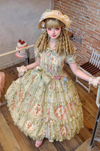 Design Concept:

Bring a touch of everyday charm to your wardrobe with this Classic Lolita green dress. Featuring short sleeves, a delicate printed pattern, ruffled trim, bow accents, and a stylish cardigan-style overlay, it perfectly balances sweet elegance with casual wearability. The soft green hue adds a fresh and gentle feel, while the flattering silhouette ensures comfort and style. Ideal for daily outings, tea parties, or casual themed gatherings, this dress combines classic Lolita aesthetics with pr