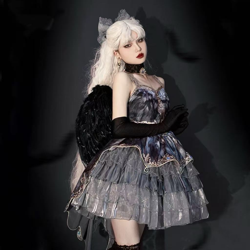 Design Concept:

This Gothic Lolita JSK dress in a sophisticated ash grey hue features a beautifully tailored short silhouette that exudes an aura of elegant charm. The design incorporates delicate gothic accents and a flattering cut that creates a graceful figure while maintaining a modest length. Crafted from high-quality textured fabric this piece showcases subtle details like fine stitching and delicate lace trim that enhance its dark romantic aesthetic. Perfect for creating a refined gothic coordinate 