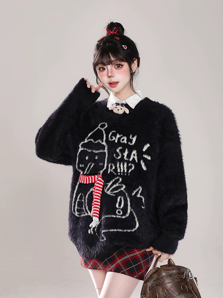 Design Concept:
This Sweet Lolita blouse is crafted from soft mink plush knit, available in beige, black, and red. Featuring a cozy round neck and a relaxed, slightly oversized silhouette, it blends comfort with a playful, festive aesthetic. The luxurious texture and subtle detailing make it perfect for all seasons, ideal for daily wear, casual gatherings, or adding a touch of holiday charm to your wardrobe.