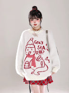 Design Concept:
This Sweet Lolita blouse is crafted from soft mink plush knit, available in beige, black, and red. Featuring a cozy round neck and a relaxed, slightly oversized silhouette, it blends comfort with a playful, festive aesthetic. The luxurious texture and subtle detailing make it perfect for all seasons, ideal for daily wear, casual gatherings, or adding a touch of holiday charm to your wardrobe.