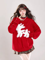 Description:
Elevate your wardrobe with the Lolita Blouse Red Black Embroidered Fluffy Knit Pullover Sweater, a cozy yet stylish piece that captures the festive Lolita aesthetic. Crafted from soft, plush mink-like yarn, this sweater offers both warmth and comfort while maintaining a lightweight feel. The charming embroidered details on the front add a touch of elegance, blending festive flair with everyday versatility.