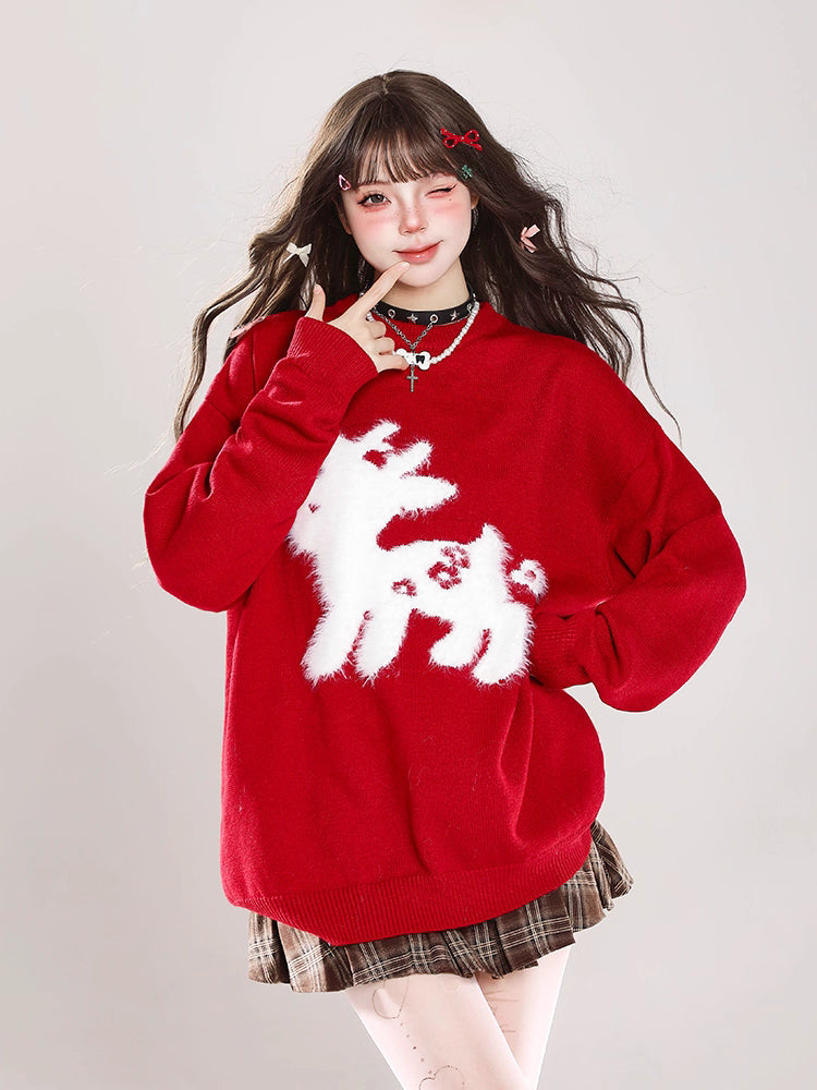 Description:
Elevate your wardrobe with the Lolita Blouse Red Black Embroidered Fluffy Knit Pullover Sweater, a cozy yet stylish piece that captures the festive Lolita aesthetic. Crafted from soft, plush mink-like yarn, this sweater offers both warmth and comfort while maintaining a lightweight feel. The charming embroidered details on the front add a touch of elegance, blending festive flair with everyday versatility.