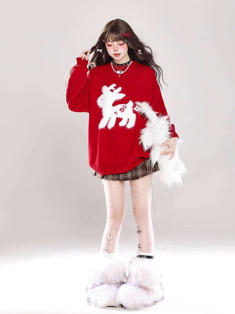 Description:
Elevate your wardrobe with the Lolita Blouse Red Black Embroidered Fluffy Knit Pullover Sweater, a cozy yet stylish piece that captures the festive Lolita aesthetic. Crafted from soft, plush mink-like yarn, this sweater offers both warmth and comfort while maintaining a lightweight feel. The charming embroidered details on the front add a touch of elegance, blending festive flair with everyday versatility.