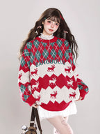 Description:
Celebrate the festive season in cozy elegance with our Red and Green Lolita Knit Oversize Sweater. Blending Christmas-inspired charm with casual academy style, this soft pullover is designed for both warmth and style. The oversized silhouette creates a relaxed fit that pairs effortlessly with skirts or trousers, while the knit texture brings a touch of classic winter comfort. Perfect for holiday gatherings, casual outings, or simply staying cozy at home, this sweater adds a cheerful yet refined