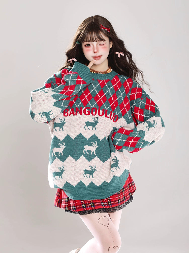 Description:
Celebrate the festive season in cozy elegance with our Red and Green Lolita Knit Oversize Sweater. Blending Christmas-inspired charm with casual academy style, this soft pullover is designed for both warmth and style. The oversized silhouette creates a relaxed fit that pairs effortlessly with skirts or trousers, while the knit texture brings a touch of classic winter comfort. Perfect for holiday gatherings, casual outings, or simply staying cozy at home, this sweater adds a cheerful yet refined