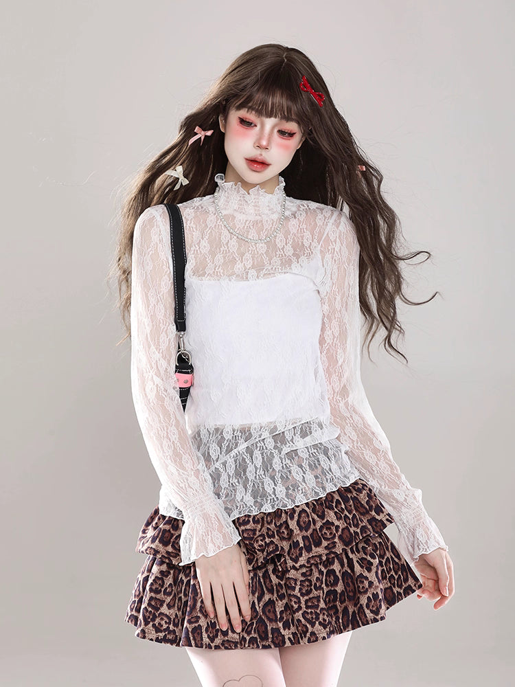 [Pre]Lolita Blouse Red Green Oversize Knit Christmas Sweater Casual Winter Pullover