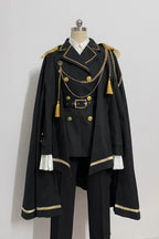 This Lolita coat in black features a turn-down collar and long sleeves, designed with an Ouji-inspired military style. The prince-like silhouette and tailored jacket cut create a stylish and refined look, perfect for completing a sharp and elegant Lolita ensemble. Ideal for daily wear, photoshoots, or special occasions, this coat combines structured design with playful Lolita charm.