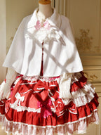 [Pre]Lolita Coats White Wool Cape Coat with Christmas Brooch Elegant Winter Lolita Outerwear