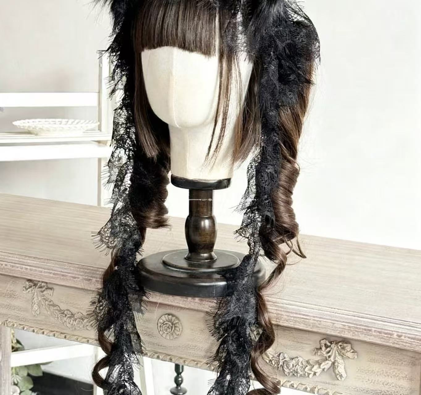 Design Concept:


This Lolita hair accessories collection features a charming cat ear headband crafted with delicate gothic lace, blending cute and dark subculture aesthetics. Available in black and white, each design adds a playful yet elegant touch, perfect for enhancing Lolita outfits, cosplay looks, or themed fashion styles.