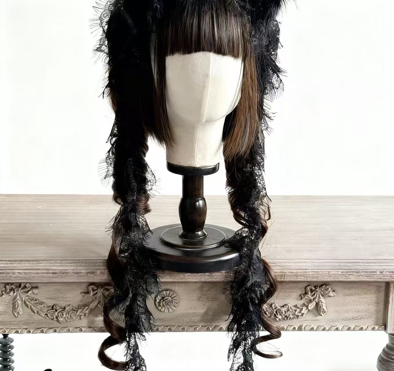 Design Concept:


This Lolita hair accessories collection features a charming cat ear headband crafted with delicate gothic lace, blending cute and dark subculture aesthetics. Available in black and white, each design adds a playful yet elegant touch, perfect for enhancing Lolita outfits, cosplay looks, or themed fashion styles.