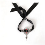 Design Concept:


Embrace a bold and alternative aesthetic with this striking Gothic Punk necklace. Crafted in a deep black hue, this choker-style piece is designed to make a statement, perfectly blending Y2K edge with subculture-inspired Lolita fashion. The centerpiece of the design is a prominent cross pendant, symbolizing a classic dark romanticism. Adding a customizable and edgy touch are the functional lace-up details, allowing you to adjust the fit for a personalized look.