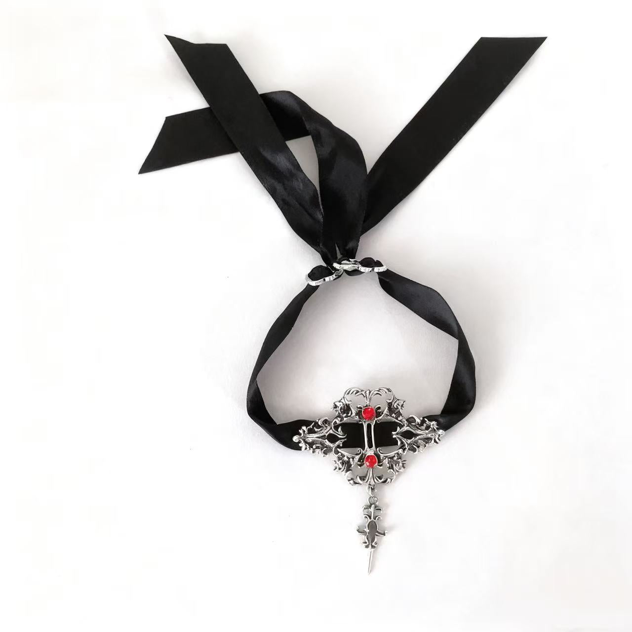 Design Concept:


Embrace a bold and alternative aesthetic with this striking Gothic Punk necklace. Crafted in a deep black hue, this choker-style piece is designed to make a statement, perfectly blending Y2K edge with subculture-inspired Lolita fashion. The centerpiece of the design is a prominent cross pendant, symbolizing a classic dark romanticism. Adding a customizable and edgy touch are the functional lace-up details, allowing you to adjust the fit for a personalized look.