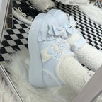 Design Concept:

These adorable Lolita shoes are crafted to combine comfort with sweet, playful charm. Made with soft, padded material, they provide extra cushioning for long-lasting wear. Each pair features a delicate ribbon accent on the front, enhancing the feminine and sweet aesthetic. Designed for daily Lolita outfits or special occasions, these shoes are both cozy and stylish. Available in five lovely colors—black, red, white, pink, and blue—making them easy to match a variety of Lolita coordinates.