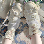 Design Concept:

These adorable Lolita shoes are crafted to combine comfort with sweet, playful charm. Made with soft, padded material, they provide extra cushioning for long-lasting wear. Each pair features a delicate ribbon accent on the front, enhancing the feminine and sweet aesthetic. Designed for daily Lolita outfits or special occasions, these shoes are both cozy and stylish. Available in five lovely colors—black, red, white, pink, and blue—making them easy to match a variety of Lolita coordinates.