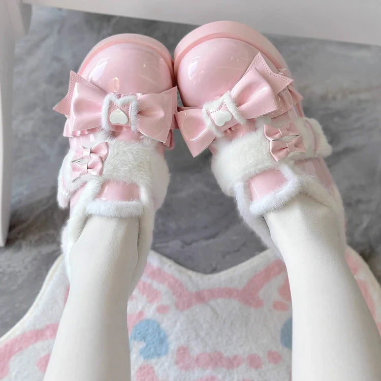 Design Concept:

These adorable Lolita shoes are crafted to combine comfort with sweet, playful charm. Made with soft, padded material, they provide extra cushioning for long-lasting wear. Each pair features a delicate ribbon accent on the front, enhancing the feminine and sweet aesthetic. Designed for daily Lolita outfits or special occasions, these shoes are both cozy and stylish. Available in five lovely colors—black, red, white, pink, and blue—making them easy to match a variety of Lolita coordinates.