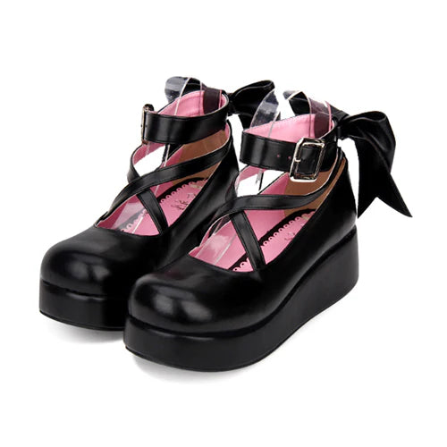Design Concept:

These adorable Lolita shoes are designed to balance sweet style with everyday comfort. Featuring a classic round toe and low-cut design, they create a soft and feminine silhouette. A delicate ribbon bow adds a playful touch, while the 5cm mid heel offers the perfect blend of height and stability. Available in four versatile colors—black, red, white, and blue—these shoes are ideal for completing both sweet and classic Lolita coordinates with charm and ease.