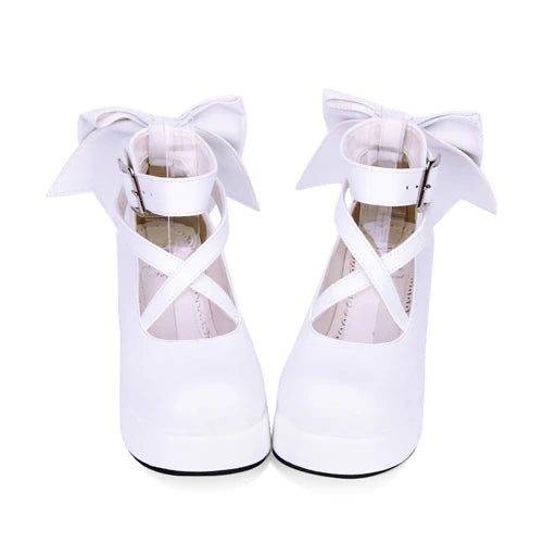 Design Concept:

These adorable Lolita shoes are designed to balance sweet style with everyday comfort. Featuring a classic round toe and low-cut design, they create a soft and feminine silhouette. A delicate ribbon bow adds a playful touch, while the 5cm mid heel offers the perfect blend of height and stability. Available in four versatile colors—black, red, white, and blue—these shoes are ideal for completing both sweet and classic Lolita coordinates with charm and ease.