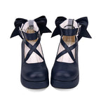 Design Concept:

These adorable Lolita shoes are designed to balance sweet style with everyday comfort. Featuring a classic round toe and low-cut design, they create a soft and feminine silhouette. A delicate ribbon bow adds a playful touch, while the 5cm mid heel offers the perfect blend of height and stability. Available in four versatile colors—black, red, white, and blue—these shoes are ideal for completing both sweet and classic Lolita coordinates with charm and ease.