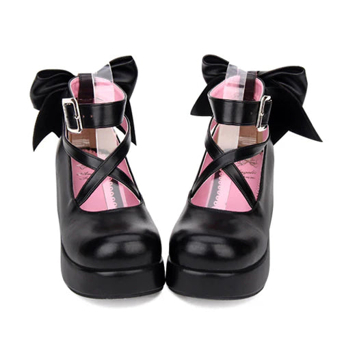 Design Concept:

These adorable Lolita shoes are designed to balance sweet style with everyday comfort. Featuring a classic round toe and low-cut design, they create a soft and feminine silhouette. A delicate ribbon bow adds a playful touch, while the 5cm mid heel offers the perfect blend of height and stability. Available in four versatile colors—black, red, white, and blue—these shoes are ideal for completing both sweet and classic Lolita coordinates with charm and ease.