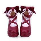Design Concept:

These adorable Lolita shoes are designed to balance sweet style with everyday comfort. Featuring a classic round toe and low-cut design, they create a soft and feminine silhouette. A delicate ribbon bow adds a playful touch, while the 5cm mid heel offers the perfect blend of height and stability. Available in four versatile colors—black, red, white, and blue—these shoes are ideal for completing both sweet and classic Lolita coordinates with charm and ease.